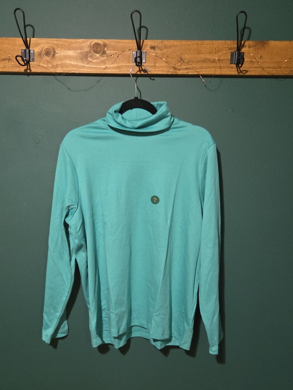 LL Bean Womens Pima Cotton Long Sleeve Turtle Neck - Teal